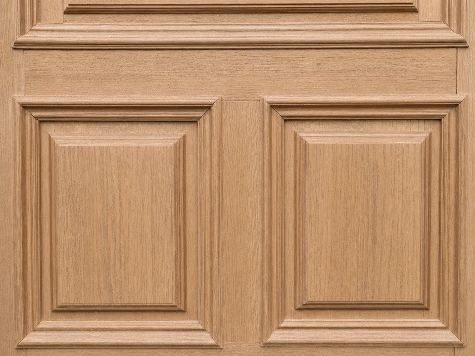 Timber front door after coating removal